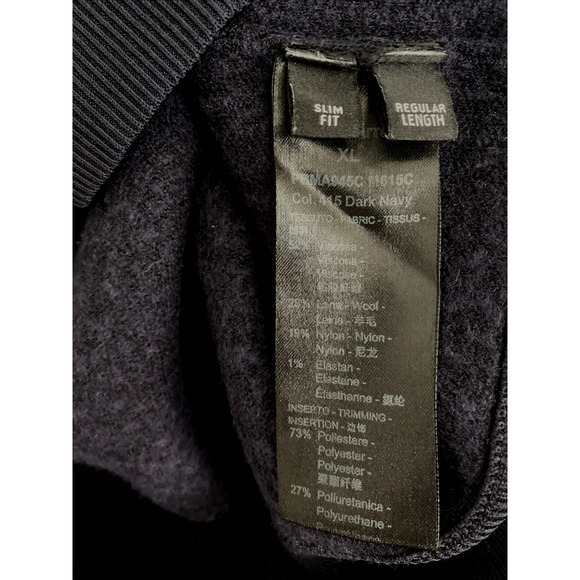 NEIL BARRETT Knit Bomber Jacket Navy Zip Front Pockets Slim Fit Long Sleeve XL - Picture 8 of 11